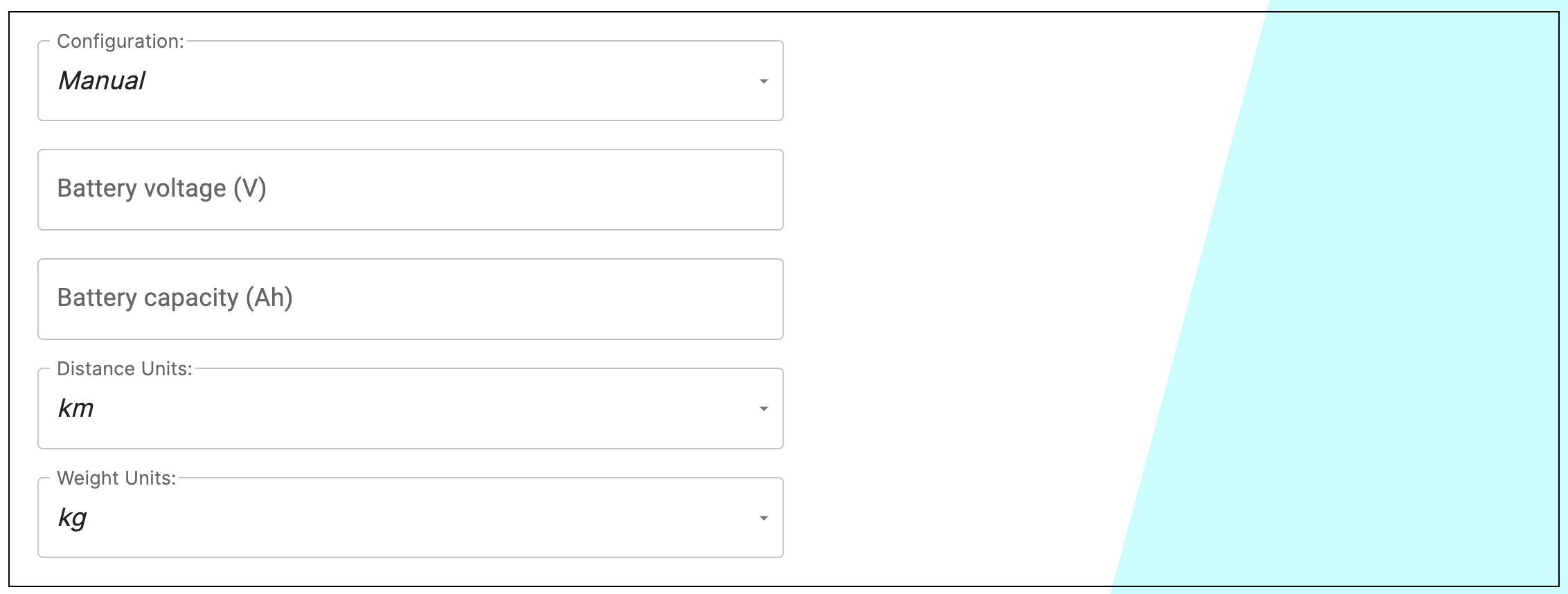 battery details interface